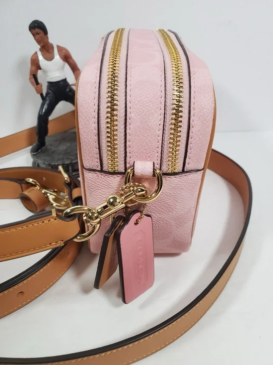 NWT Coach Powder Pink Mini Carey Crossbody Bag in Signature Canvas - Picture 3 of 12